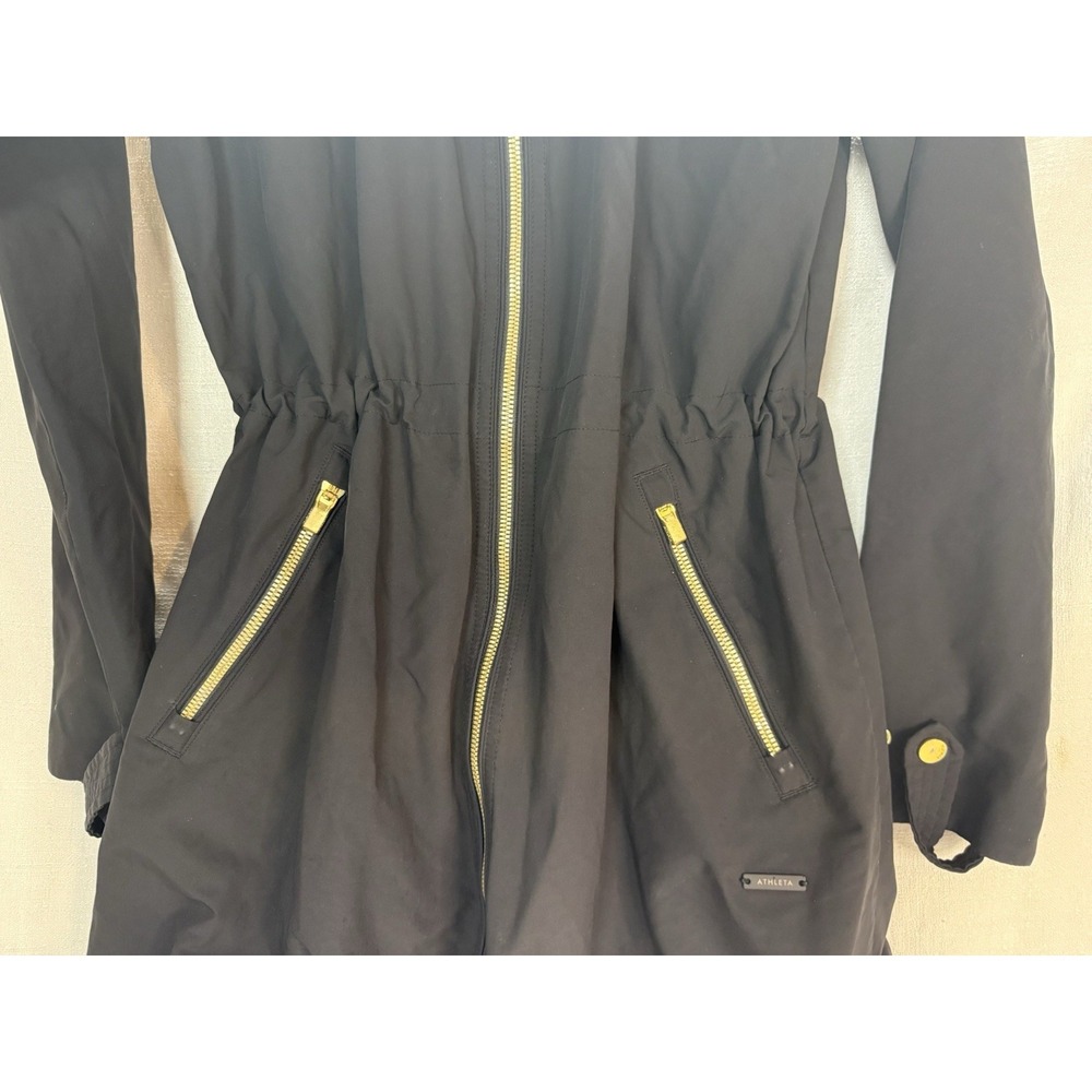 Athleta Size Small Hooded Black Rain Jacket / Windbreaker - Picture 5 of 12